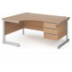 Harlow Cantilever Ergonomic Desk with Three Drawer Pedestal